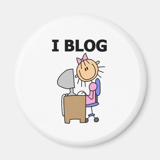 Mädchen, ich blogge  magnet (Vorne)