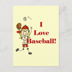 Mädchen Ich Liebe Baseball T-Shirts und Geschenke Postkarte