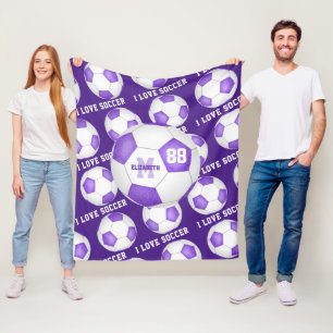 Mädchen Ich Liebe Fußball Text lila Schwarz Fleecedecke