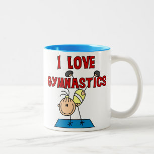 Mädchen Ich liebe Turnen Zweifarbige Tasse