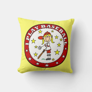 Mädchen Ich Spiele Baseball T-Shirts und Geschenke Kissen