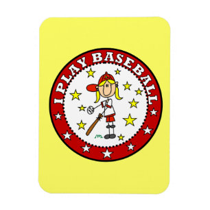 Mädchen Ich Spiele Baseball T-Shirts und Geschenke Magnet