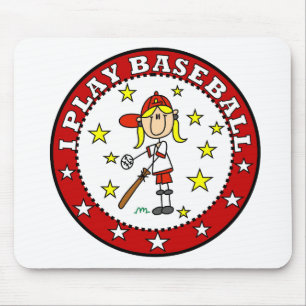 Mädchen Ich Spiele Baseball T-Shirts und Geschenke Mousepad
