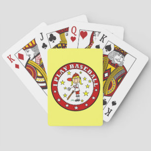 Mädchen Ich Spiele Baseball T-Shirts und Geschenke Spielkarten
