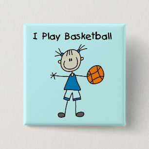 Mädchen Ich Spiele Basketball T-Shirts und Geschen Button