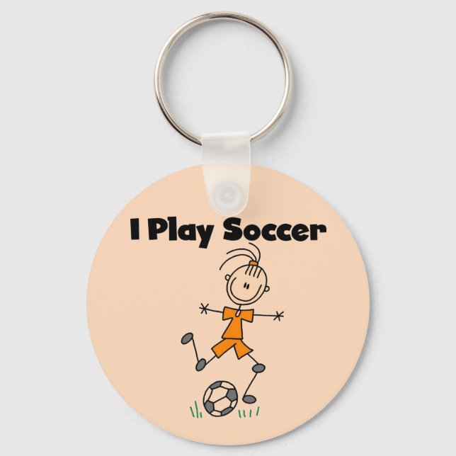 Mädchen Ich spiele Fußball-Tshirts und Geschenke Schlüsselanhänger (Vorderseite)