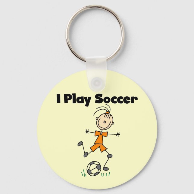 Mädchen Ich spiele Fußball-Tshirts und Geschenke Schlüsselanhänger (Vorderseite)