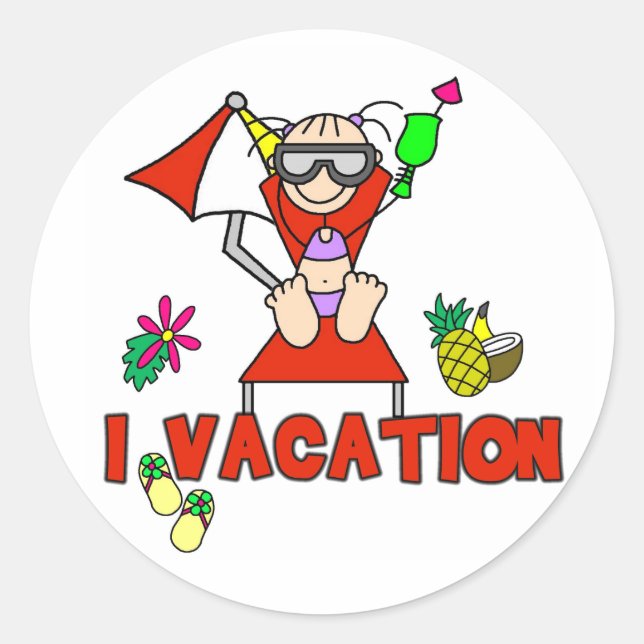 Mädchen Ich Urlaub Aufkleber (Vorderseite)