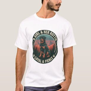 Mädchen Ihr Rottie Treuer Wilder Rottweiler Hund M T-Shirt