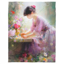 Mädchen im Blumengarten