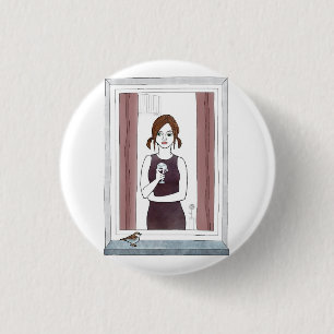 mädchen im Fenster Button
