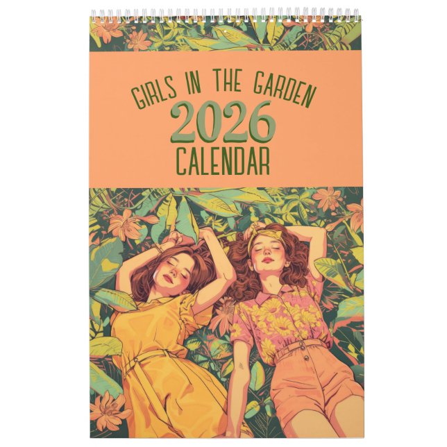 Mädchen im Garten 2026 Kalender (Titelbild)
