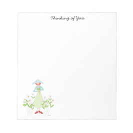 Mädchen im Garten der Morgenröte Notizblock