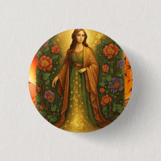 Mädchen-im-Garten-Knopf Button