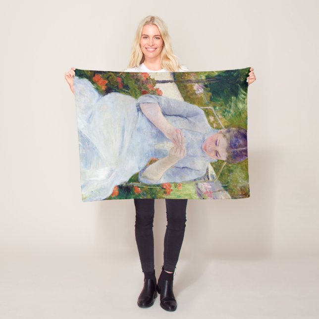 Mädchen im Garten, Mary Cassatt Fleecedecke (Beispiel)