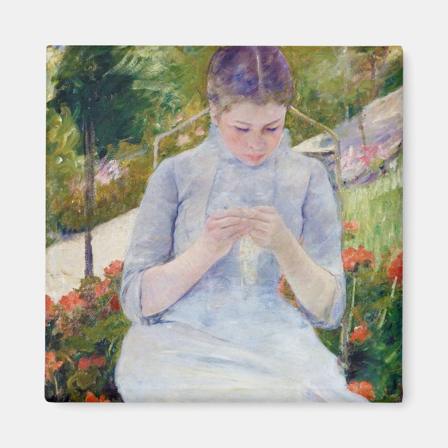 Mädchen im Garten, Mary Cassatt Magnet (Vorne)