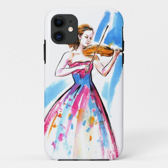 Mädchen im Geige-iPhone-Gehäuse Case-Mate iPhone Hülle (Rückseite)