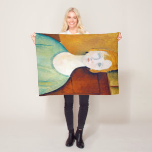 Mädchen im Grünen, Modigliani Fleecedecke