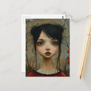 Mädchen im Herbst Postkarte