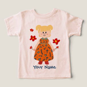Mädchen im orangen Kleid (Zöpfe) Benutzerdefiniert