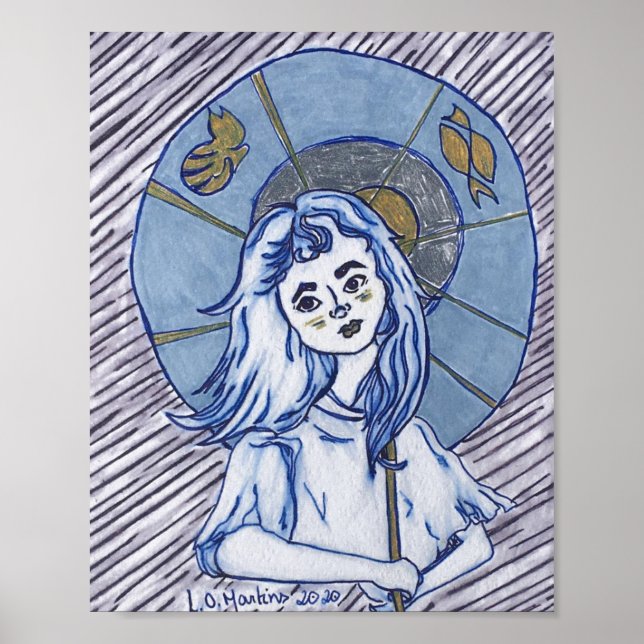 Mädchen im Parasol Poster (Vorne)