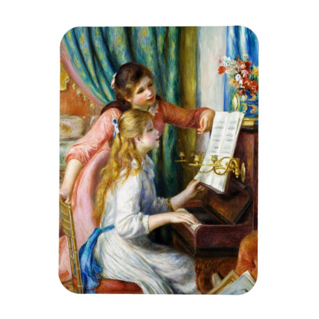 Mädchen im Piano Pierre Auguste Renoir Gemälde Magnet (Vertikal)