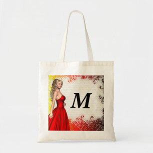 Mädchen im roten Kleid Tragetasche