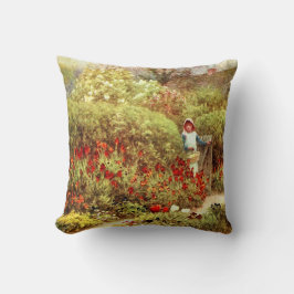 Mädchen im Viktorianischen Garten Kissen