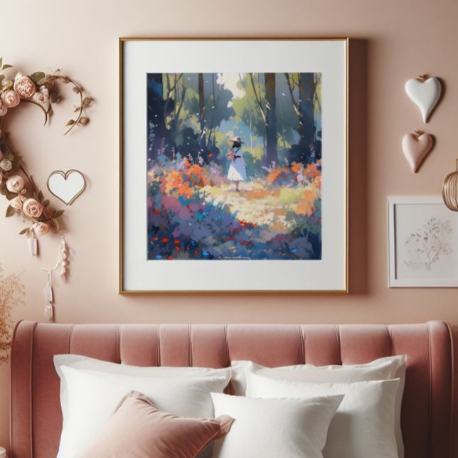 Mädchen im Wald als Impressionismus Fotodruck (Von Creator hochgeladen)