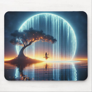 Mädchen im Wasserfall Mousepad