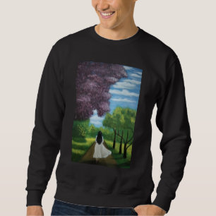 Mädchen im weißen Kleid Sweatshirt