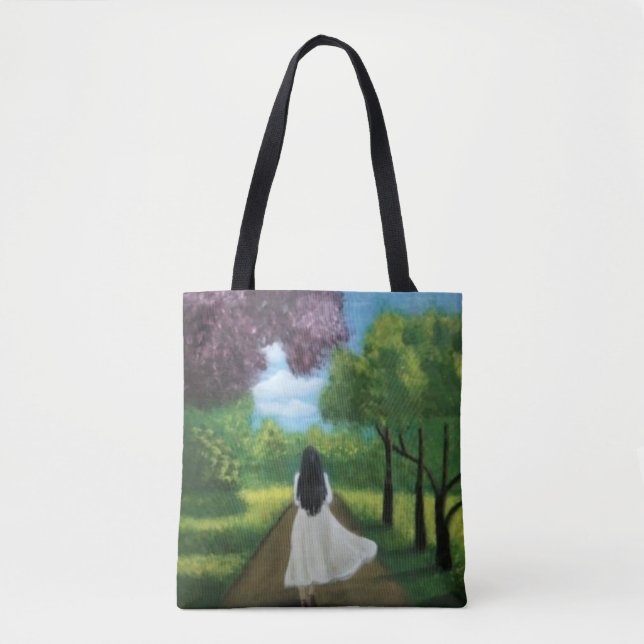 Mädchen im weißen Kleid Tasche (Vorderseite)