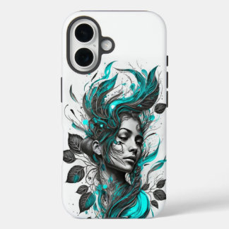 Mädchen in Blätter Künstlerisches iPhone 16 Fall Hülle