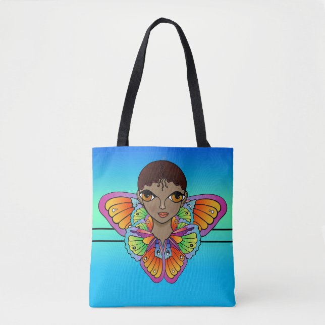 Mädchen in Butterfly-Flügeln ummantelt Tasche (Vorderseite)