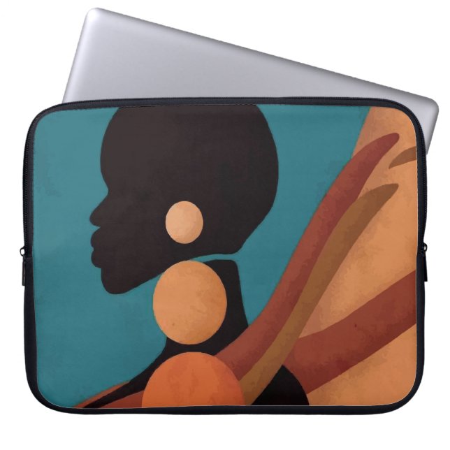 Mädchen in den Tropen. Schöne Afrikanerin. Schwarz Laptopschutzhülle (Vorderseite)