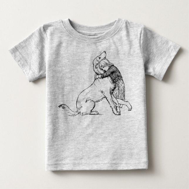 Mädchen in der Hundeleitung Baby T-shirt (Vorderseite)