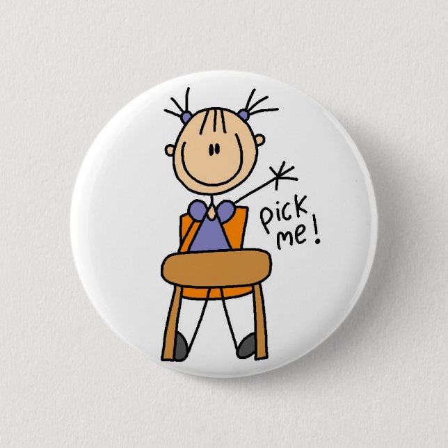 Mädchen in der Klasse Button (Vorderseite)