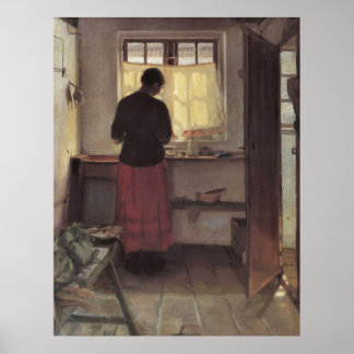 Mädchen in der Küche von Anna Ancher Poster