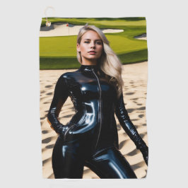 Mädchen in der Sandfalle Golfhandtuch