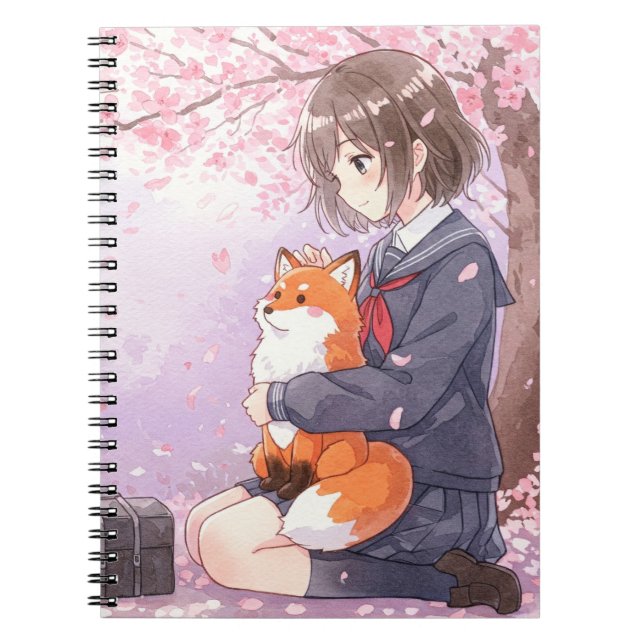 Mädchen in der Schule Uniform von Natasha Us Notizblock (Vorderseite)