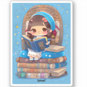 Mädchen in der Welt - Israel Aufkleber