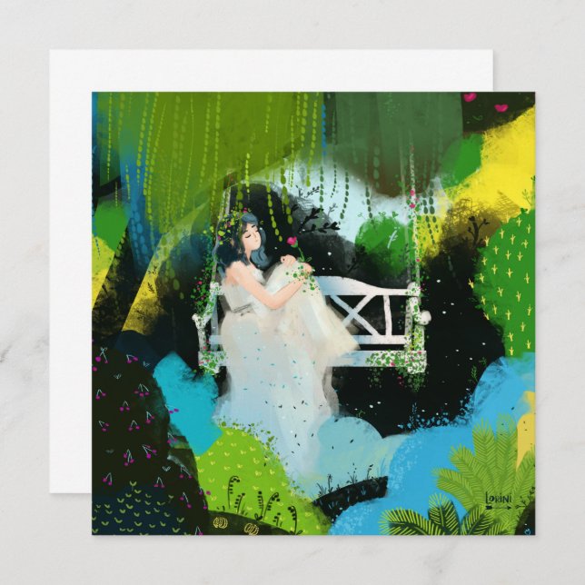 Mädchen in der Wildnis Einladung (Vorne/Hinten)