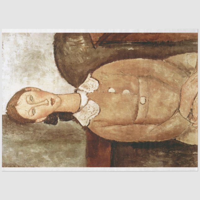 Mädchen in einem gelben Kleid, Modigliani Seidenpapier (Vorderseite)