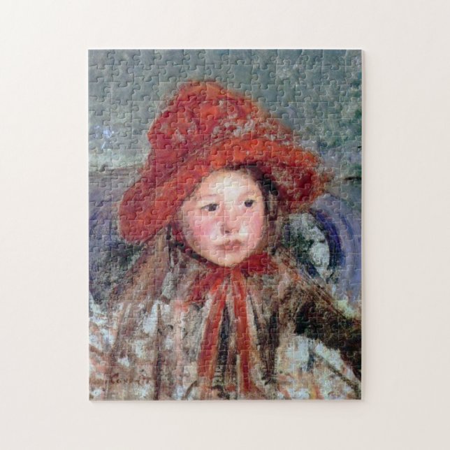 Mädchen in einem großen Red Hat, Mary Cassatt (Vertikal)
