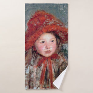 Mädchen in einem großen Red Hat, Mary Cassatt Badehandtuch
