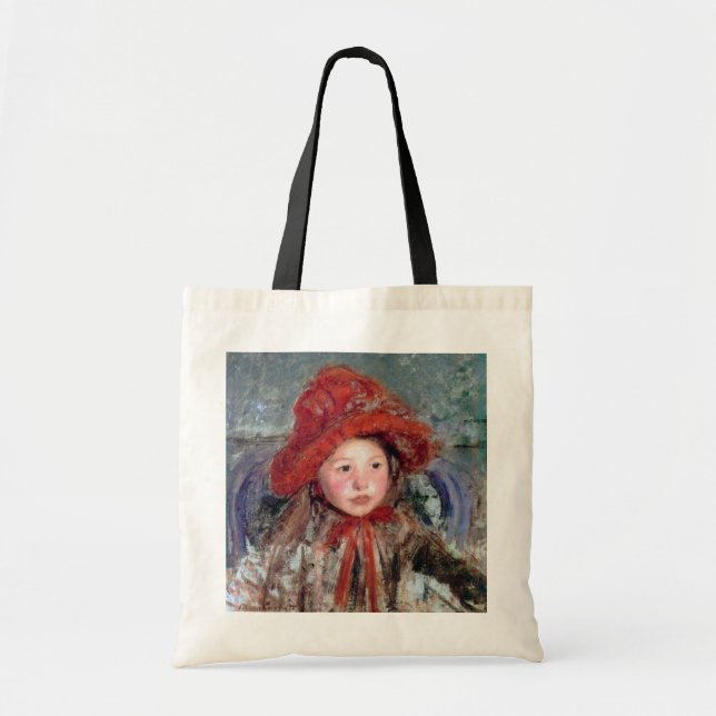 Mädchen in einem großen Red Hat, Mary Cassatt Tragetasche (Vorne)