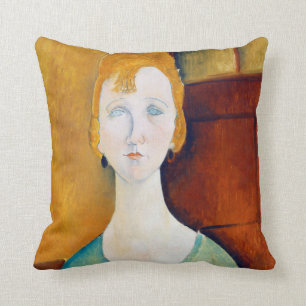 Mädchen in einem grünen Blut, Modigliani Kissen