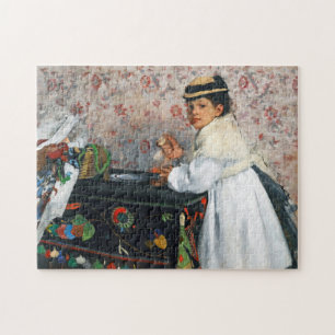 Mädchen in einem Hut, Edgar Degas