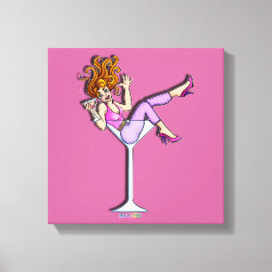 MÄDCHEN IN EINEM MARTINI-GLAS Galeriewrapped-Leinw Leinwanddruck
