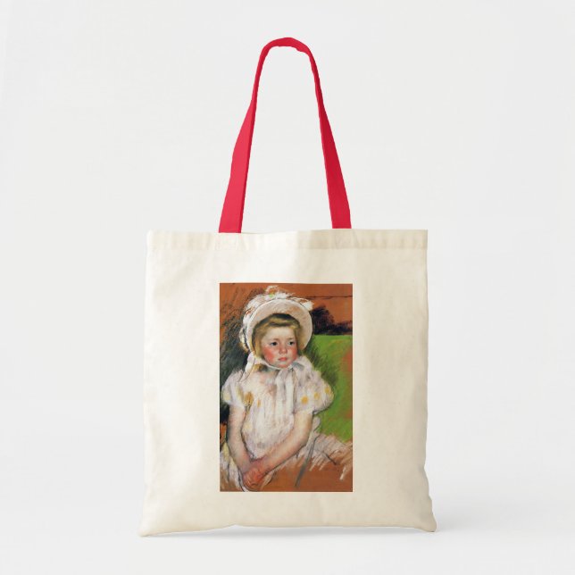 Mädchen in einem weißen Bonnet, Mary Cassatt Tragetasche (Vorne)